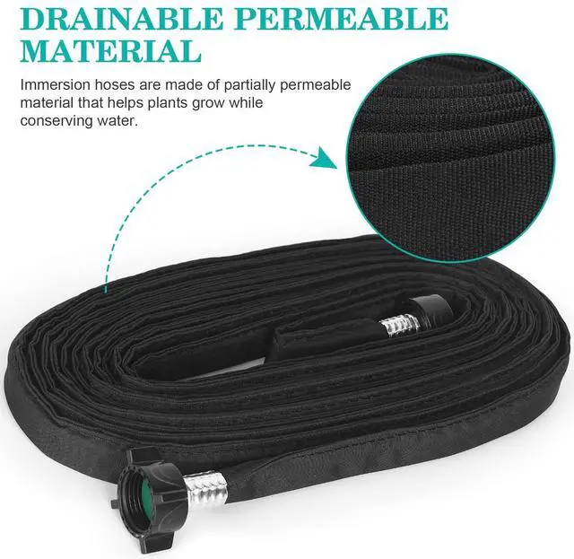 Alt view image 2 of 7 - Flat Soaker Hose 50FT for Garden Beds Drip Hose Heavy Duty Save 80% Water for Vegetable Tree (50FT)