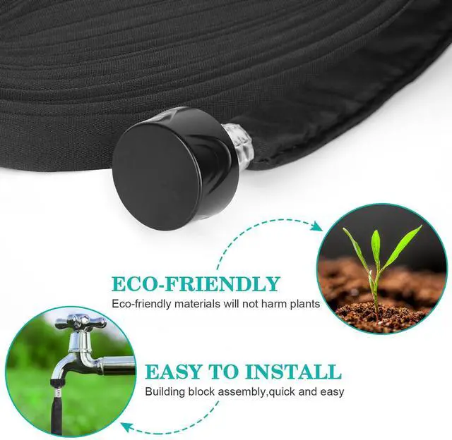 Alt view image 5 of 7 - Flat Soaker Hose 50FT for Garden Beds Drip Hose Heavy Duty Save 80% Water for Vegetable Tree (50FT)
