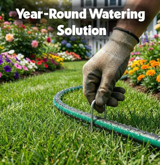 Alt view image 5 of 6 - Flat Soaker Hose 50ft for Garden // Drip Hose for Garden Beds, Lawns and Trees // Heavy Duty Leakproof Design with Quick Connect // Linkable Irrigation System for Vegetables and Flowers