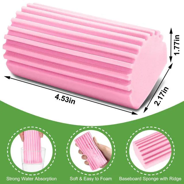 Alt view image 2 of 7 - Damp Clean Duster Sponge,4Pcs Pink Dust Sponge for Cleaning