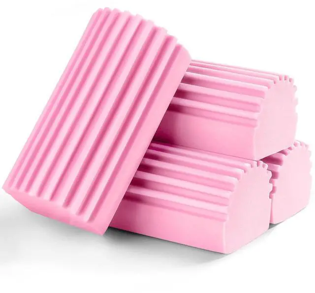 Alt view image 7 of 7 - Damp Clean Duster Sponge,4Pcs Pink Dust Sponge for Cleaning