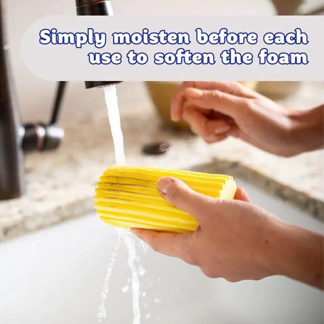 Alt view image 6 of 7 - Damp Duster, Multipurpose Dusters for Cleaning - Wooden & Venetian Blind Cleaner Tool, Ridged Wet Dust Sponge for Skirting Board, Radiator, Blinds & Mirrors, Home Cleaning Products, Pink