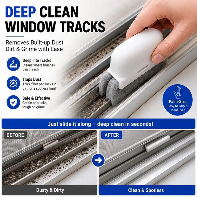 Alt view image 3 of 7 - Window Track Cleaner, 14 PCS Crevice Cleaning Brush Kit