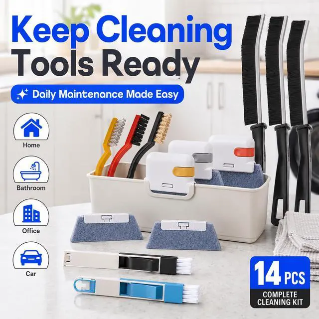 Alt view image 7 of 7 - Window Track Cleaner, 14 PCS Crevice Cleaning Brush Kit