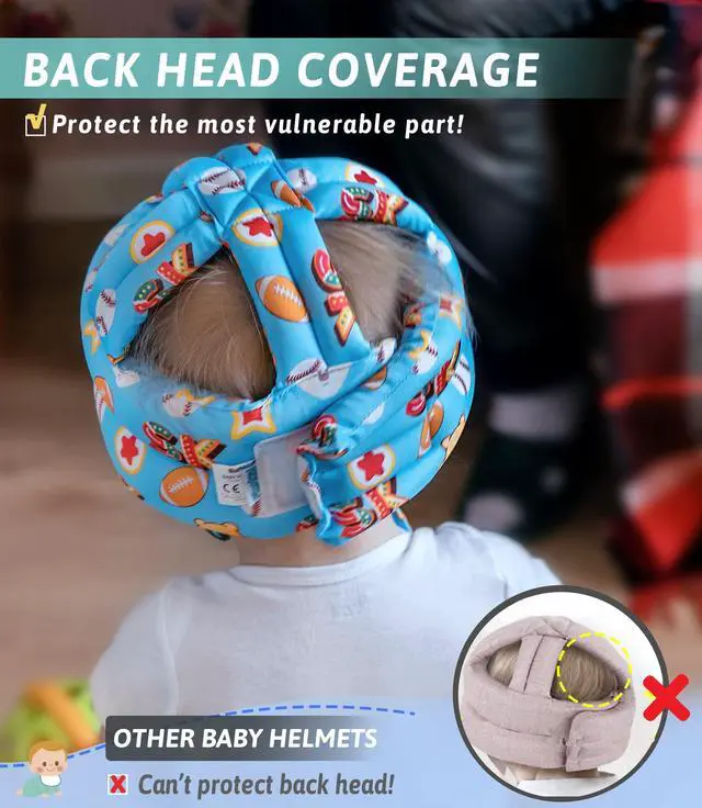 Alt view image 3 of 7 - Baby Head Protector - Baby Helmet for Crawling Walking Running - No Bumps and Soft Cushion - Adjustable Protective Cap Infant Baby Safety Headguard - Toddler Helmets 6-12 Months 1-2 Years Old