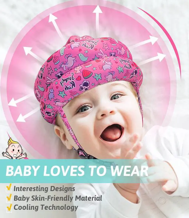 Alt view image 5 of 7 - Baby Head Protector - Baby Helmet for Crawling Walking Running - No Bumps and Soft Cushion - Adjustable Protective Cap Infant Baby Safety Headguard - Toddler Helmets 6-12 Months 1-2 Years Old