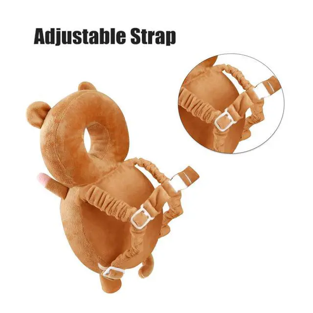 Alt view image 3 of 6 - Baby Head Protection Backpack Toddler Adjustable Walking Head Protector, Head Protection Backpack Wear Safety Pad for Falling Crawling and Walking (Yellow)