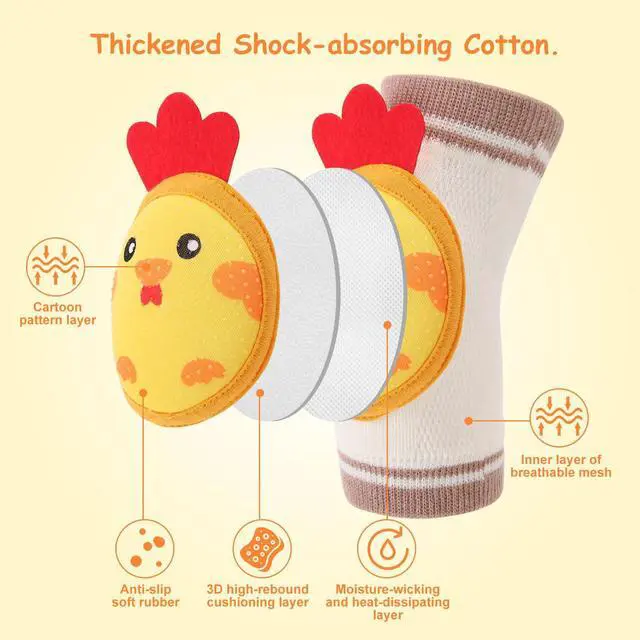 Alt view image 4 of 7 - Baby Knee Pads for Crawling, Anti-Slip and Protect Toddlers Knees. Knee Warmer and Breathable 3D Mesh for Boys and Girls, 3 6 12 Months Old Baby Must Haves (3 Pairs)