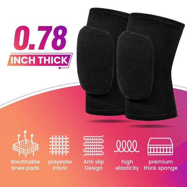 Alt view image 3 of 7 - Volleyball Knee Pads,Knee Pads for Women,Men,Kids,Girls,Knee Brace for Basketball Volleyball Football Dance Yoga Tennis Running Cycling Workout Climbing (Black, Small)