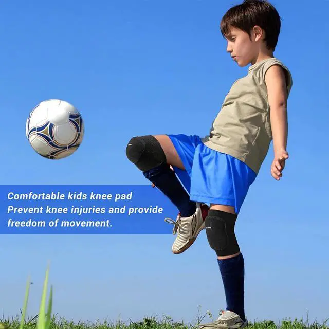 Alt view image 5 of 6 - Kids Knee Pads with Thicken Sponge Padding, Black/M