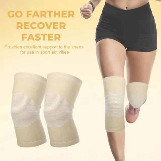 Alt view image 3 of 7 - 1 Pair Unisex Non-trace Knee Pads-Knee Brace Support Sleeve Leg Support Brace Pads Kneecap For Outdoor Sports Volleyball Basketball Dance Cycling Climbing Yoga (Nude)