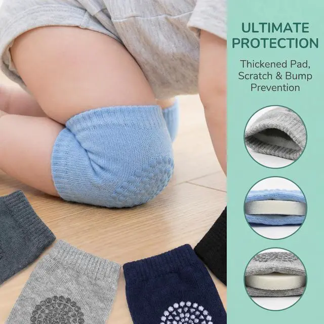 Alt view image 3 of 7 - Baby knee Pads for Crawling - 5 Pack Anti Slip Unisex Baby Knee Protectors - Toddler Knee Pads Gift Idea for Baby