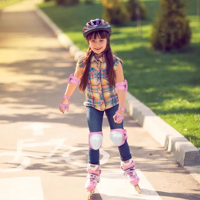 Alt view image 6 of 7 - Kids/Youth Protective Gear Set - Adjustable Knee Pads, Elbow Pads, Wrist Guards for Skateboarding, Skiing, Cycling, Running, Scooter - Boys & Girls, Ages 3-14