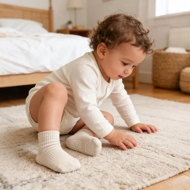 Alt view image 4 of 7 - Baby Toddler Essentials Non-Slip Crew Socks for Unisex Boys Girls