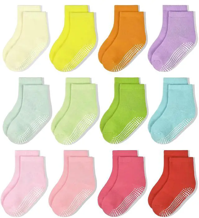 Main image of Non-Slip Toddler Socks, Girl Grip Socks for 3-5T Kids Girls Boys Toddler Sock with Grippers