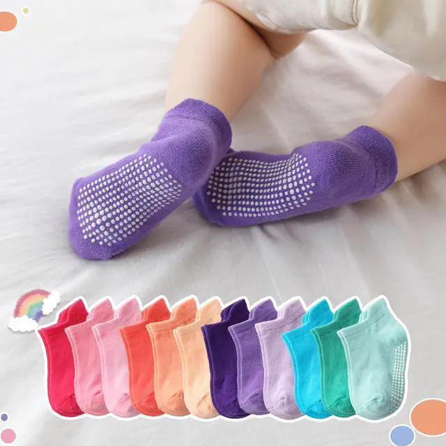 Alt view image 6 of 6 - Baby Toddler Socks Grip Non Slip Boys Girls Kids Cotton 3-5T Ankle Socks