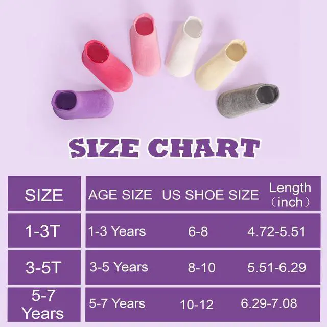Alt view image 7 of 7 - Toddler Girl Socks 12 Pairs Non Slip Skid Kids Ankle Boys Girls Toddlers Grips Cotton Gripper Children House Socks for 3-5 Years