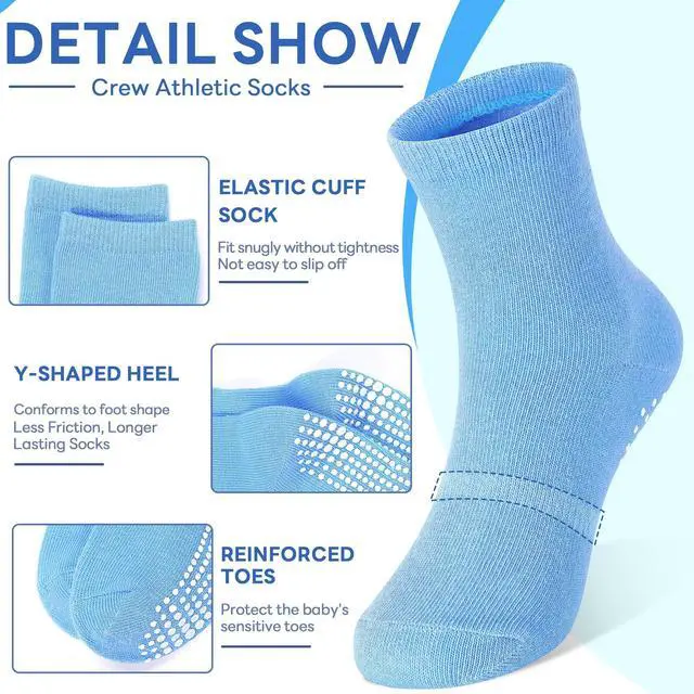 Alt view image 2 of 6 - Toddler Socks, Baby Non Slip Socks for Boys Girls 12 Pairs Kids Infants Children Sock 3-5 Years