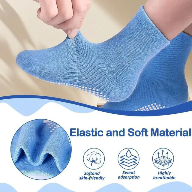 Alt view image 4 of 6 - Toddler Socks, Baby Non Slip Socks for Boys Girls 12 Pairs Kids Infants Children Sock 3-5 Years