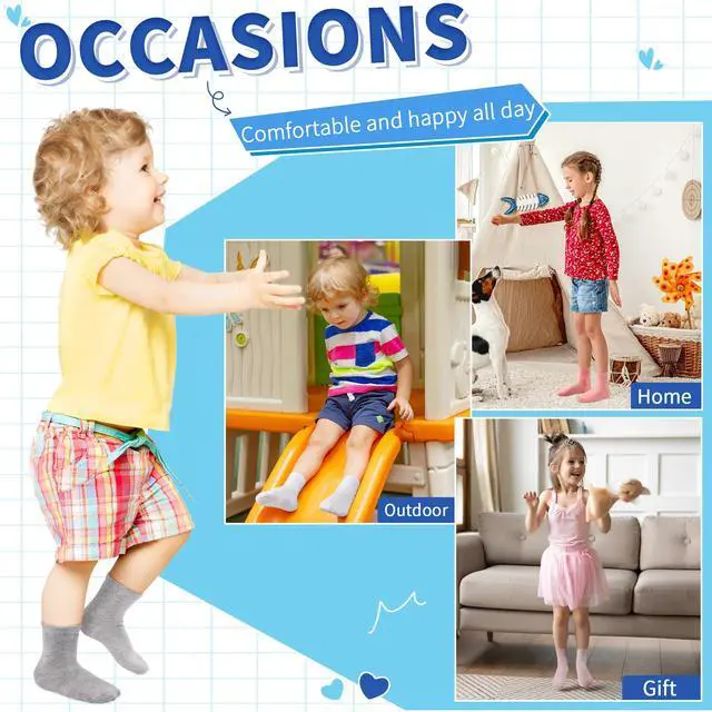 Alt view image 5 of 6 - Toddler Socks, Baby Non Slip Socks for Boys Girls 12 Pairs Kids Infants Children Sock 3-5 Years