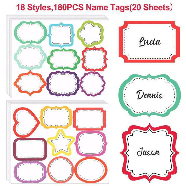Alt view image 2 of 7 - 180-Pack Large Name Tag Labels, 2.95" x 2.16" Plain Blank Stickers
