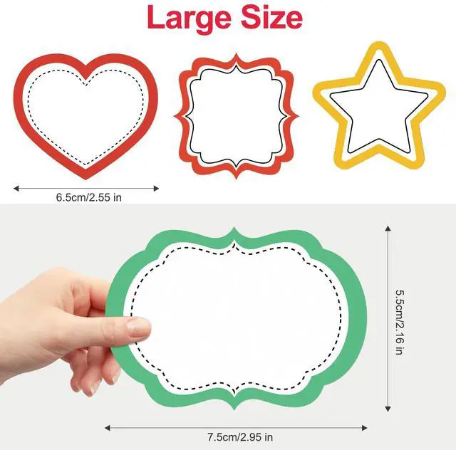 Alt view image 4 of 7 - 180-Pack Large Name Tag Labels, 2.95" x 2.16" Plain Blank Stickers