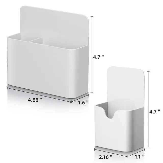 Alt view image 4 of 6 - Magnetic Dry Erase Marker Holder,Pen and Eraser Holder for WhiteboardMagnet Pencil Cup Utility Storage Organizer for Office, Refrigerator, Locker and Metal Cabinets (White)
