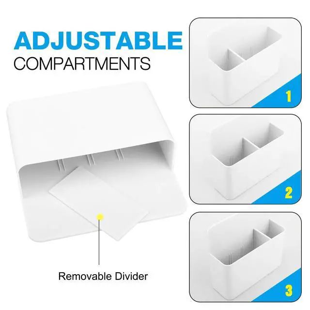 Alt view image 3 of 7 - Magnetic Pen Holder, Pencil Accessories Whiteboard Organizer, White