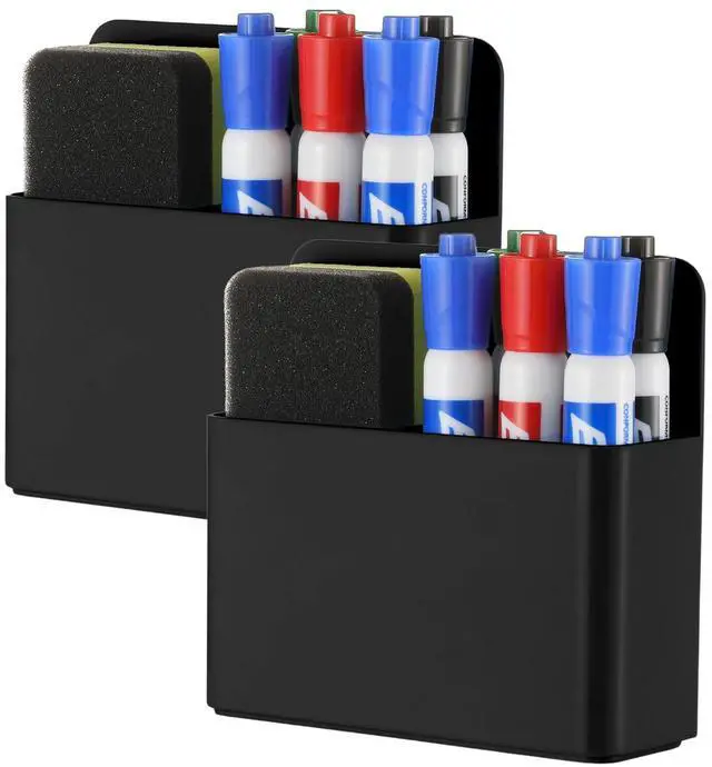 Main image of 2Pcs Magnetic Dry Erase Marker Holder For Whiteboard Fridge