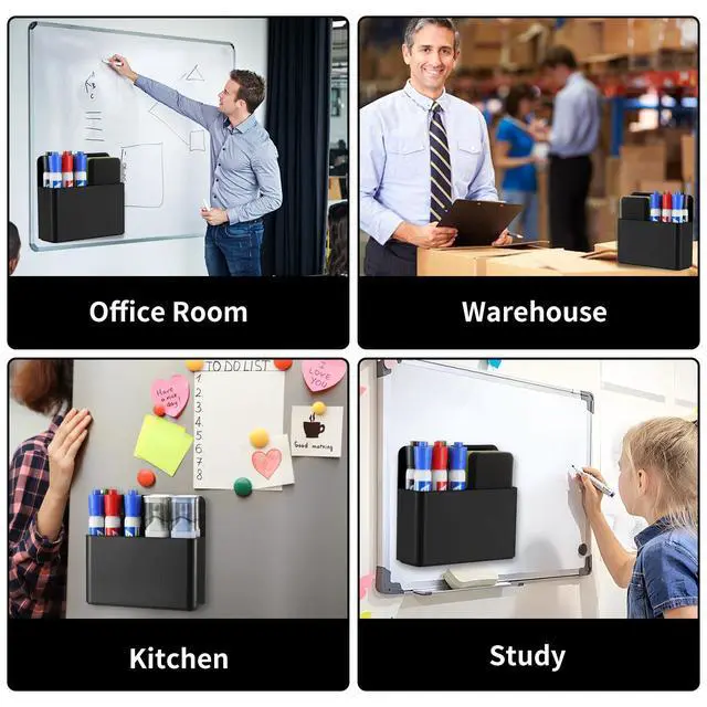 Alt view image 3 of 7 - 2Pcs Magnetic Dry Erase Marker Holder For Whiteboard Fridge