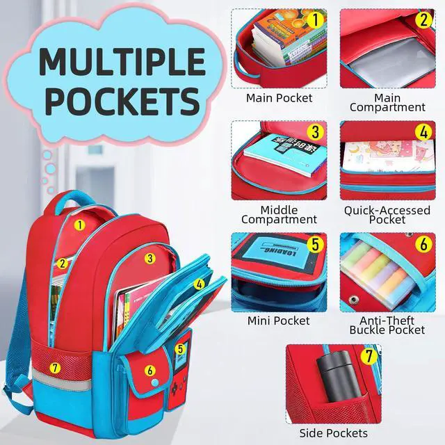 Alt view image 2 of 7 - School Backpack for Boys - Gamer Boys Backpack for Kids Children Elementary Middle School - Students Bag for Ages 6-18,17 Video Game Bookbag Travel Back Pack
