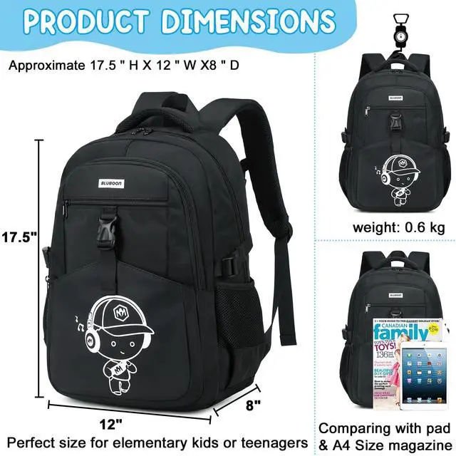 Alt view image 3 of 7 - Kids Backpack Boys Camo Bookbag Teens Elementary School Bag Daypack Travel Back Pack Middle school (Black-900)