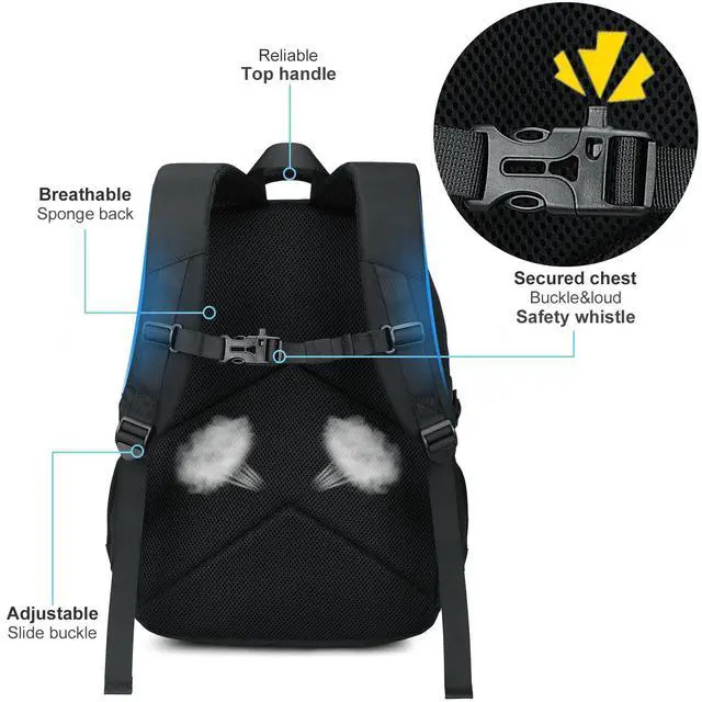 Alt view image 6 of 7 - Kids Backpack Boys Camo Bookbag Teens Elementary School Bag Daypack Travel Back Pack Middle school (Black-900)