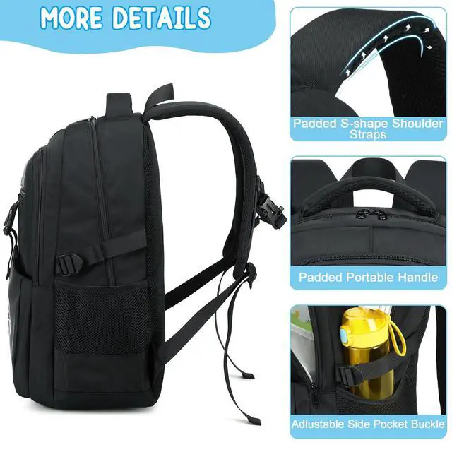 Alt view image 5 of 7 - Kids Backpack Boys Camo Bookbag Teens Elementary School Bag Daypack Travel Back Pack Middle school (Black-900)