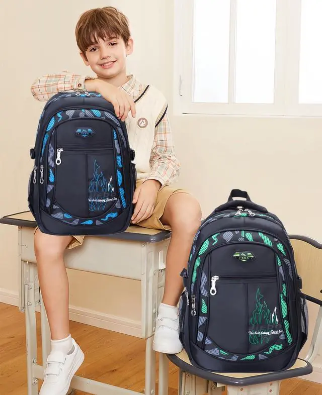 Alt view image 2 of 7 - Boys Backpack for Kids School Bag, Primary Middle School Backpack for Boys Bookbags