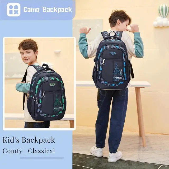 Alt view image 3 of 7 - Boys Backpack for Kids School Bag, Primary Middle School Backpack for Boys Bookbags