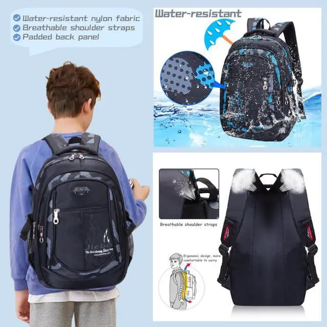 Alt view image 6 of 7 - Boys Backpack for Kids School Bag, Primary Middle School Backpack for Boys Bookbags