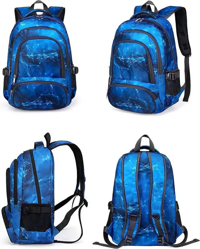 Alt view image 5 of 6 - Kids Backpack for Boys Bookbags for Elementary Primary Middle School Bags Book Bags for Teens Adolescentes for Childs Back to School Gifts Mochilas para Niños Aged 8-10 Star Blue