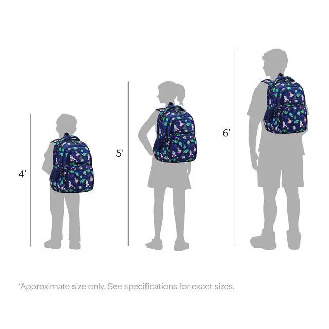 Alt view image 5 of 7 - Boys School Backpack Campus Astro Navy Bookbag for Elementary Middle School Ages 5-12, 17 inch Large Capacity 24L Kids Student Travel Bags