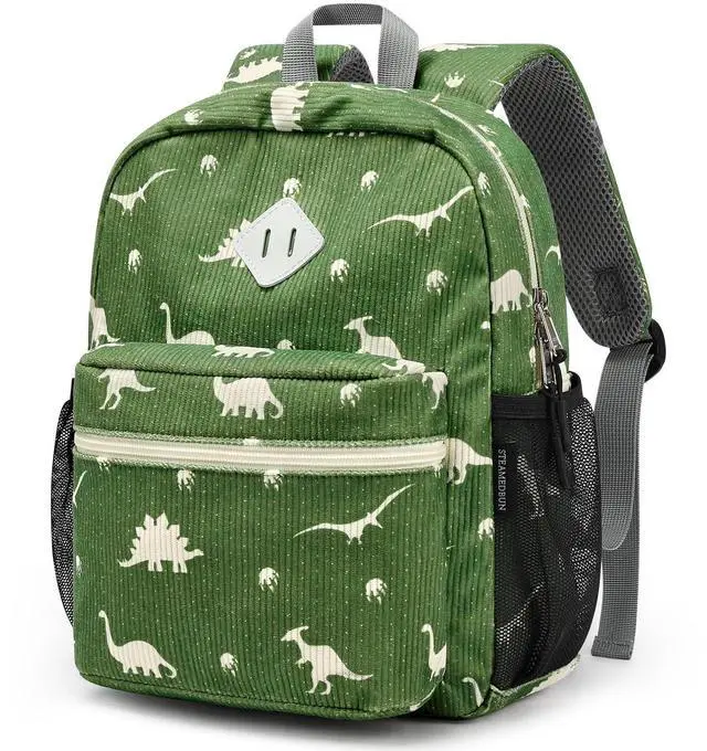 Main image of Corduroy Toddler Backpack for Boys Girls 2-4, Kids Preschool Backpack for Kindergarten - Dinosaur