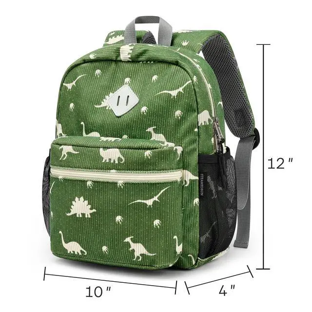 Alt view image 6 of 7 - Corduroy Toddler Backpack for Boys Girls 2-4, Kids Preschool Backpack for Kindergarten - Dinosaur