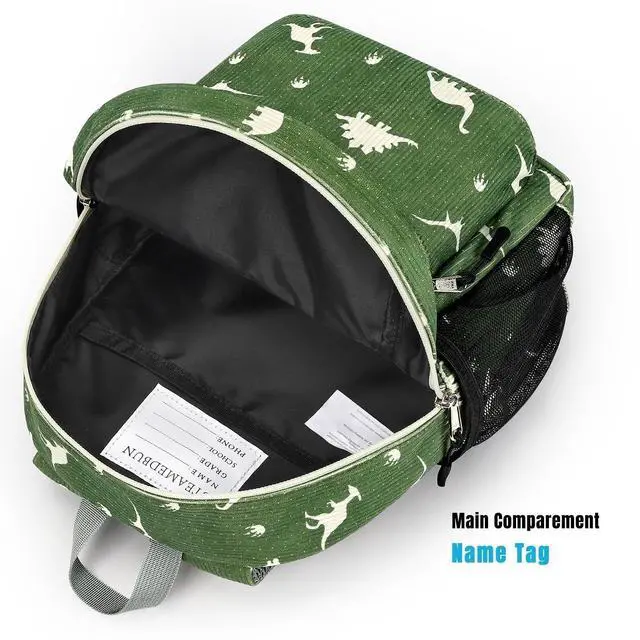 Alt view image 5 of 7 - Corduroy Toddler Backpack for Boys Girls 2-4, Kids Preschool Backpack for Kindergarten - Dinosaur