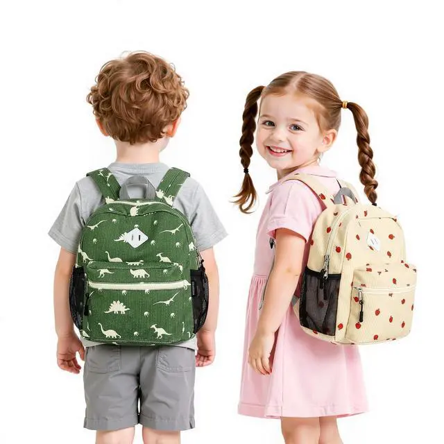 Alt view image 7 of 7 - Corduroy Toddler Backpack for Boys Girls 2-4, Kids Preschool Backpack for Kindergarten - Dinosaur
