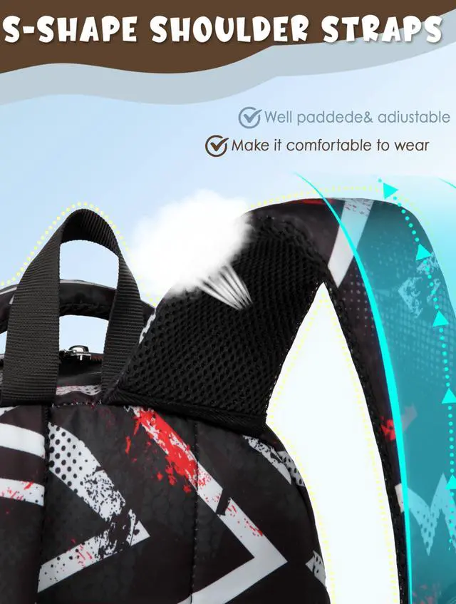 Alt view image 7 of 7 - Kids Backpacks for Boys Girls 17 Inch Elementary Primary Middle School Bookbags with Laptop Compartment Back to School Bags for Childs Age 6-8 Mochilas Escolares para Niños Niñas Dark Black