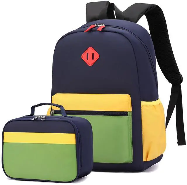 Main image of Backpack Set for Girls Boy Kids Backpack with Lunch Box for Elementary Primary Kindergarten School Bag (Navy Green, Large)