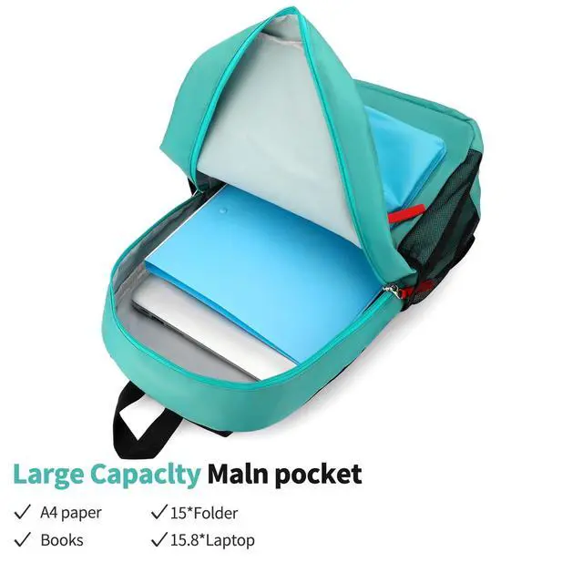 Alt view image 4 of 6 - Backpack Set for Girls Boy Kids Backpack with Lunch Box for Elementary Primary Kindergarten School Bag (Navy Green, Large)