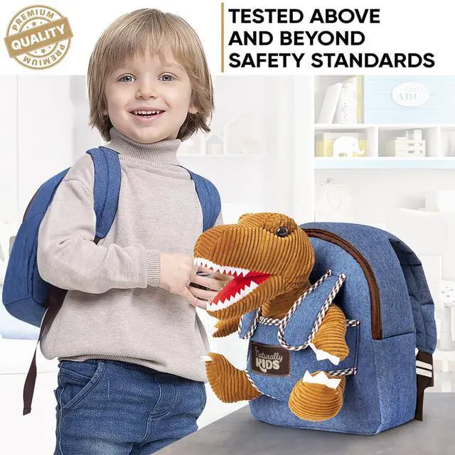 Alt view image 3 of 7 - Toddler Backpack w. Plush Dinosaur Toy, Kids Gift 2 3 4 5
