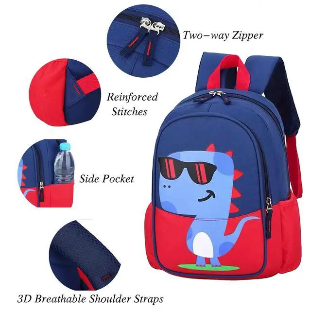 Alt view image 4 of 7 - 13 inch Kids Dinosaur Backpack For 3-5 Y Toddler Preschool