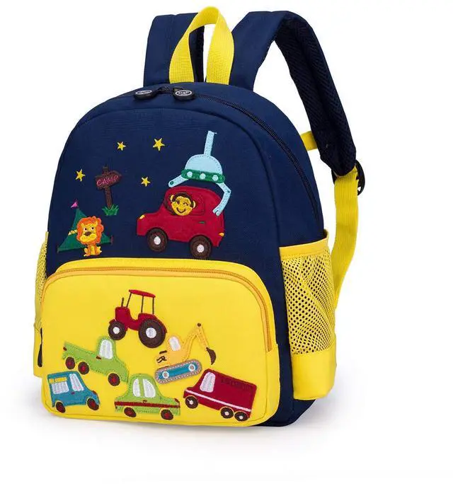 Main image of Cute Zoo Little 3D Backpack Kids Backpack for Boys and Girls Toddler Backpack Waterproof Preschool Yellow Car One Size