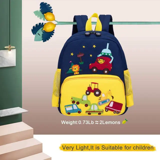 Alt view image 3 of 7 - Cute Zoo Little 3D Backpack Kids Backpack for Boys and Girls Toddler Backpack Waterproof Preschool Yellow Car One Size
